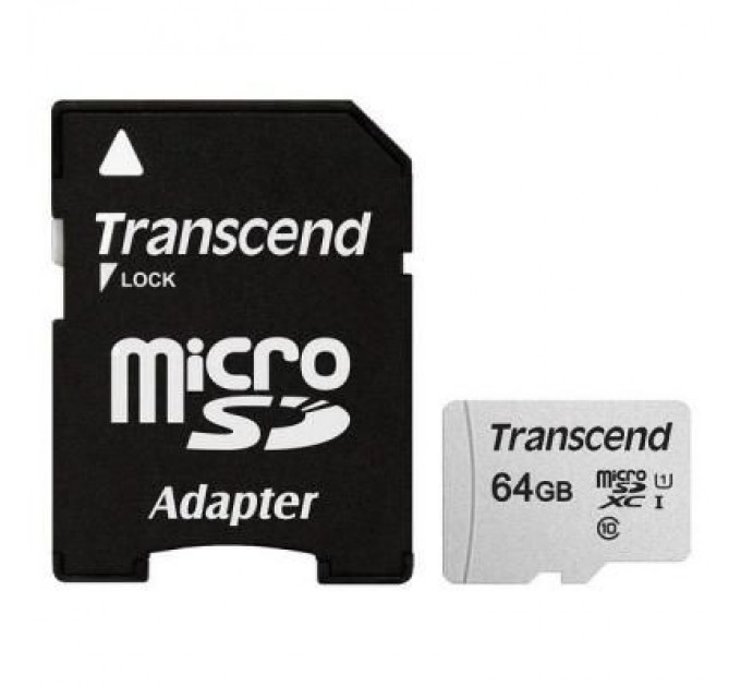 Transcend Карта пам'яті Transcend 64GB microSDXC class 10 UHS-I U1 (TS64GUSD300S-A)
