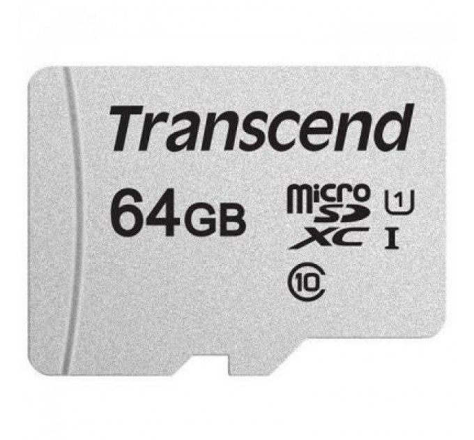 Transcend Карта пам'яті Transcend 64GB microSDXC class 10 UHS-I U1 (TS64GUSD300S-A)