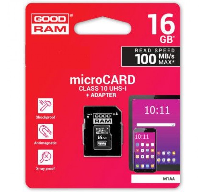 Goodram Карта пам'яті Goodram 16GB microSDHC Class 10 (M1AA-0160R12)