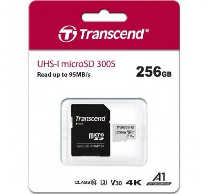 Transcend Карта пам'яті Transcend 256GB microSDXC class 10 UHS-I (TS256GUSD300S-A)