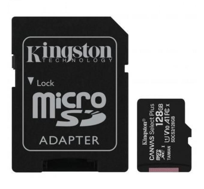 Карта пам'яті Kingston 128GB micSDXC class 10 A1 Canvas Select Plus (SDCS2/128GB)