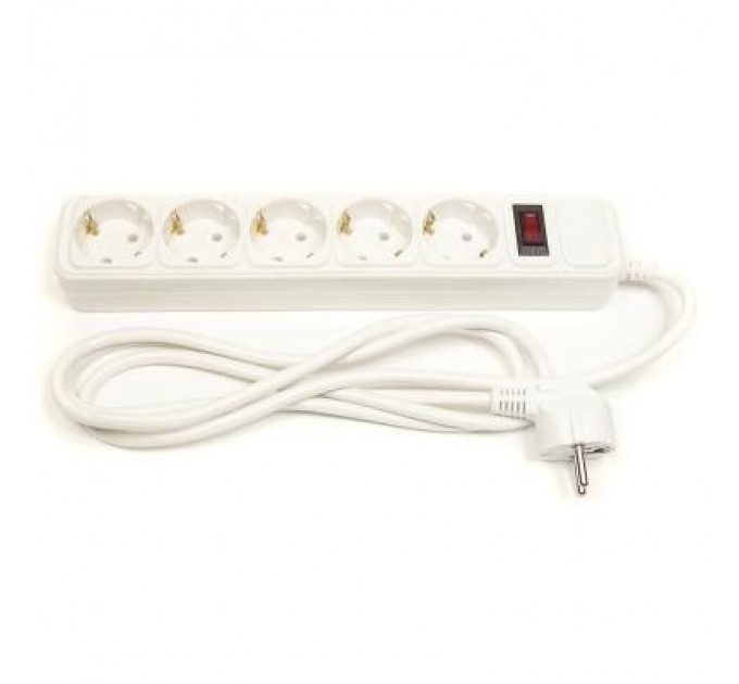 PowerPlant Мережевий фільтр живлення PowerPlant 1.8 м, 5 розетoк, евростандарт (JY-1056/1.8) (PPSA10M18S5)