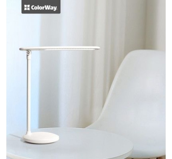 ColorWay Настільна лампа ColorWay 4W with built-in battery 1800 mAh USB in/out 5V*1A, white (CW-DL02B-W)
