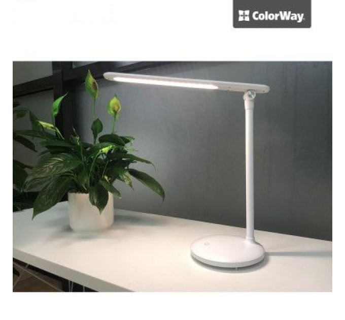 ColorWay Настільна лампа ColorWay 4W with built-in battery 1800 mAh USB in/out 5V*1A, white (CW-DL02B-W)