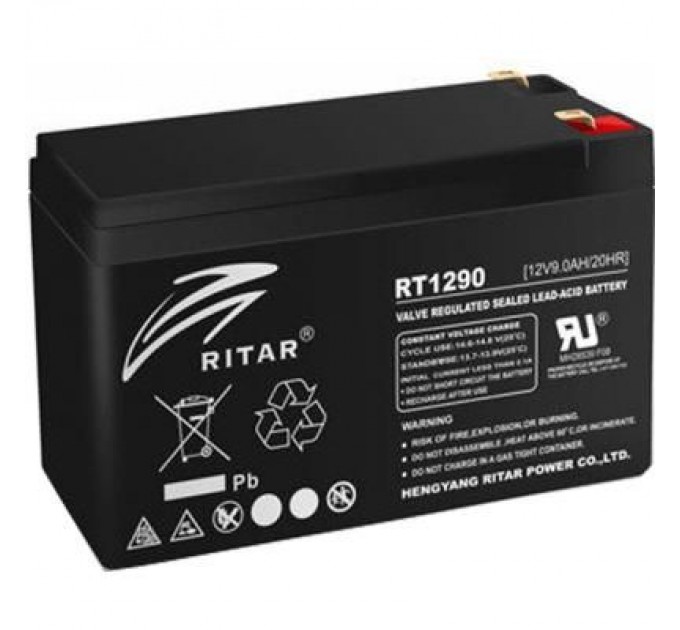 Батарея до ДБЖ Ritar AGM RT1290B, 12V-9Ah, Black (RT1290B)