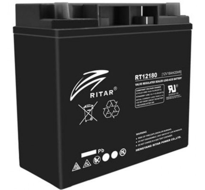 Батарея до ДБЖ Ritar AGM RT12180B, 12V-18Ah, Black (RT12180B)