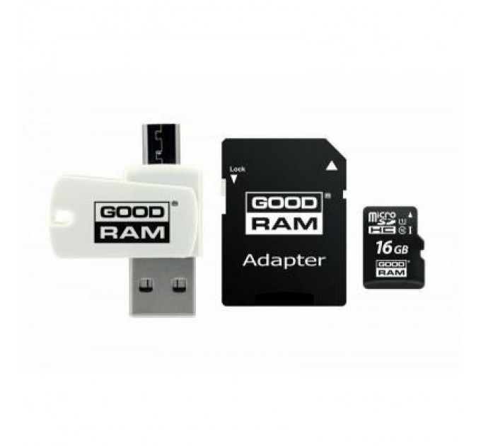 Goodram Карта пам'яті Goodram 16Gb microSDHC class 10 UHS-I (M1A4-0160R12)