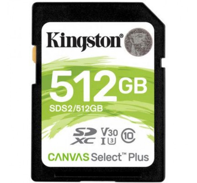 Kingston Карта пам'яті Kingston 512GB SDXC class 10 UHS-I U3 Canvas Select Plus (SDS2/512GB)