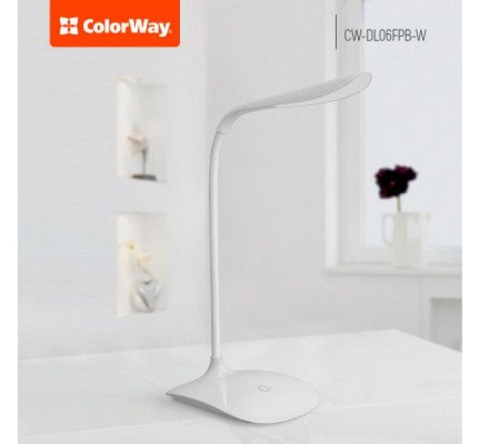 ColorWay Настільна лампа ColorWay LED Portable & Flexible with built-in accumulator 500mAh (CW-DL06FPB-W)