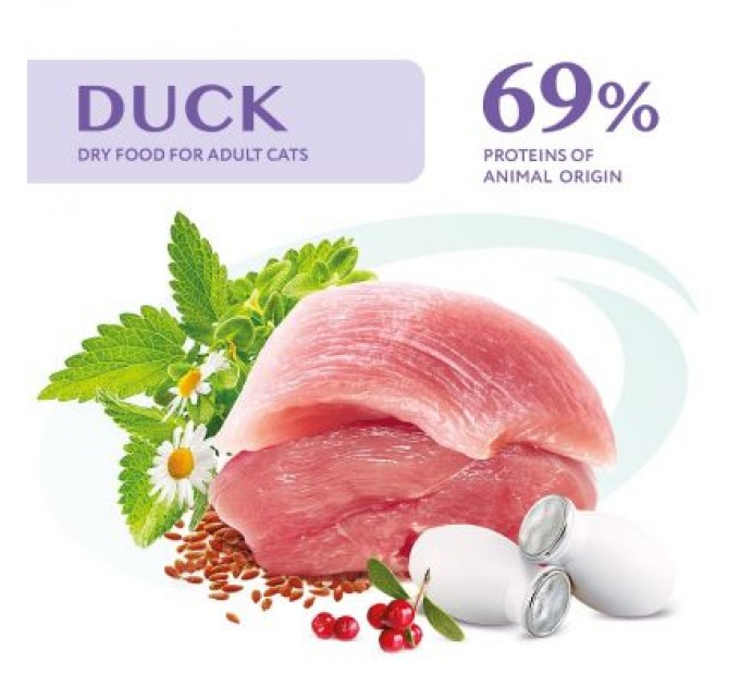 Optimeal Сухий корм для кішок Optimeal з ефектом виведення шерсті - качка 200 г (4820215362412)