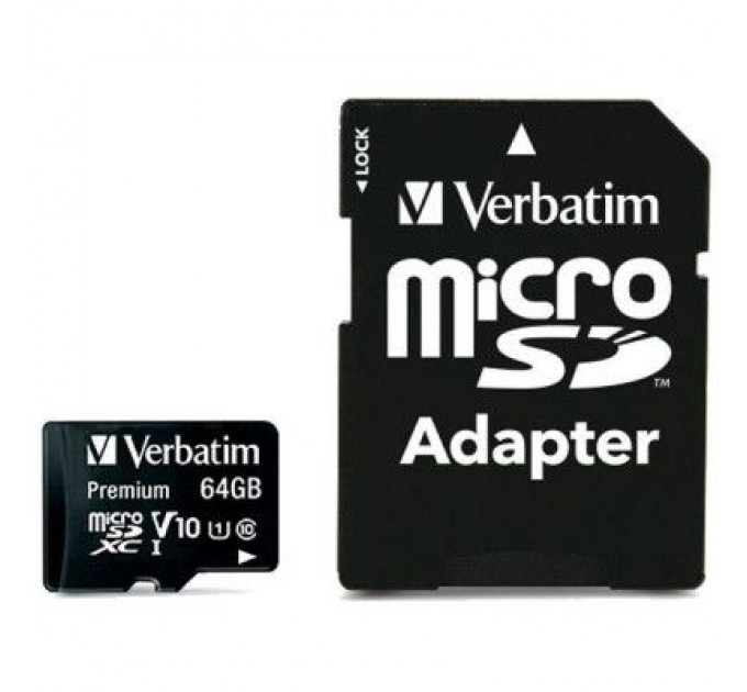 Verbatim Карта пам'яті Verbatim 64GB microSDHC Class 10 (44084)