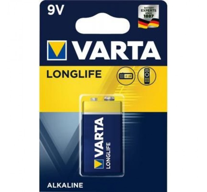 Батарейка Varta Longlife 9V 6LR61 (04122101411)