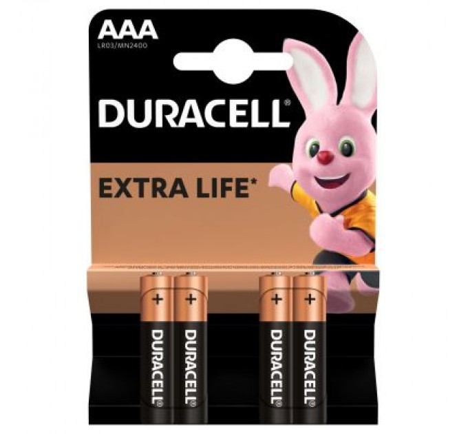 Duracell Батарейка Duracell AAA лужні 4 шт. в упаковці (5000394052543 / 81545421)