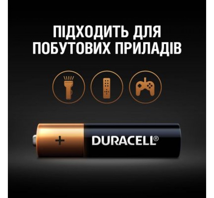 Duracell Батарейка Duracell AAA лужні 4 шт. в упаковці (5000394052543 / 81545421)