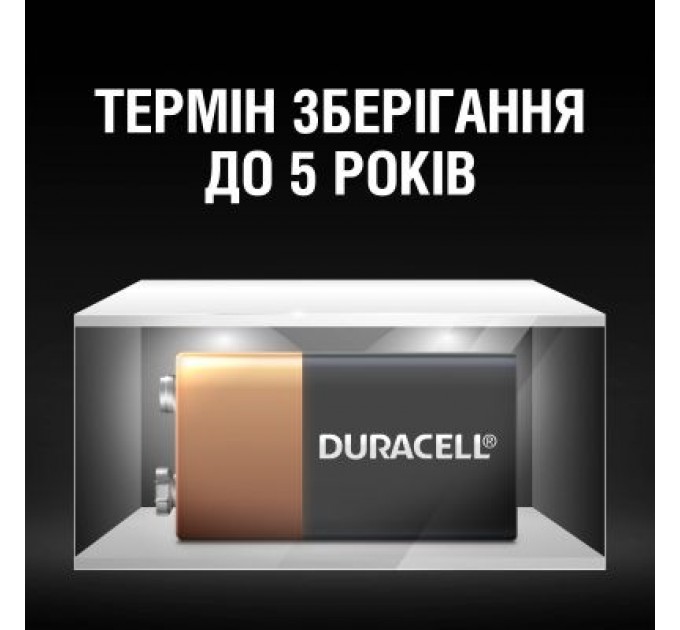Duracell Батарейка Duracell 9V лужна 1шт. в упаковці (5000394066267 / 81483681)