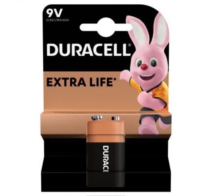 Duracell Батарейка Duracell 9V лужна 1шт. в упаковці (5000394066267 / 81483681)