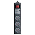 REAL-EL Мережевий подовжувач REAL-EL RS-3 USB CHARGE 1.8m, black (EL122500001)