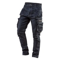 Штани робочі Neo Tools Denim, розмір L (52), 410 г/м2, бавовна+спандекс, під коліна (81-229-L)