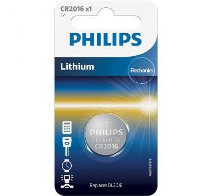 Philips Батарейка Philips CR2016 Lithium (CR2016/01B)