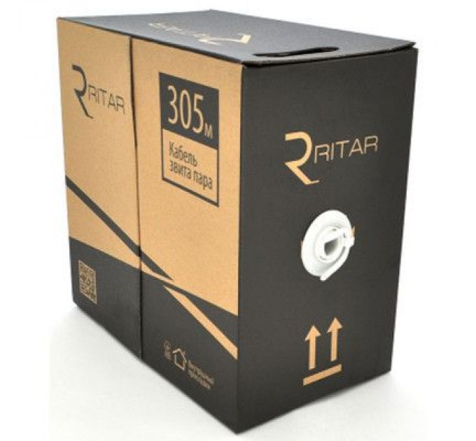 Ritar Кабель мережевий Ritar UTP 305м, cat 6, CU, КНП 4*2*0,54мм, Black, outdoor (00554)
