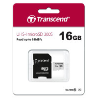 Карта пам'яті Transcend 16GB microSDHC class 10 UHS-I U1 (TS16GUSD300S-A)