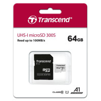 Карта пам'яті Transcend 64GB microSDXC class 10 UHS-I U1 (TS64GUSD300S-A)
