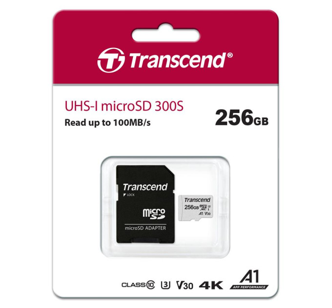 Transcend Карта пам'яті Transcend 256GB microSDXC class 10 UHS-I (TS256GUSD300S-A)