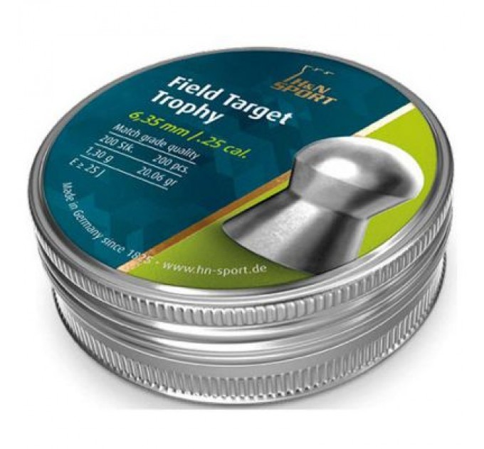 H&N Пульки H&N Field Target Trophy 6,35 mm, 1,29 г, 200 шт/уп (92106350003)