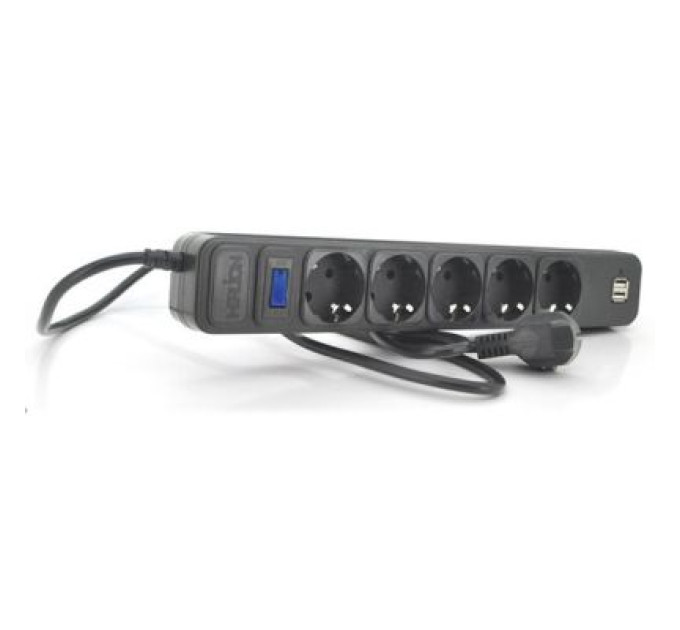 Merlion Мережевий фільтр живлення Merlion 5 розеток, 1,8 м + 2*USB (B518U)