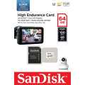 SanDisk Карта пам'яті SanDisk 64GB microSDXC class 10 UHS-I U3 V30 High Endurance (SDSQQNR-064G-GN6IA)