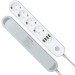 ColorWay Мережевий фільтр живлення ColorWay CW-CHE44W, 4 розетки/4USB White 2M (CW-CHE44W)
