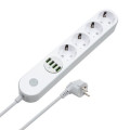 ColorWay Мережевий фільтр живлення ColorWay CW-CHE44W, 4 розетки/4USB White 2M (CW-CHE44W)