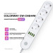 ColorWay Мережевий фільтр живлення ColorWay CW-CHE44W, 4 розетки/4USB White 2M (CW-CHE44W)
