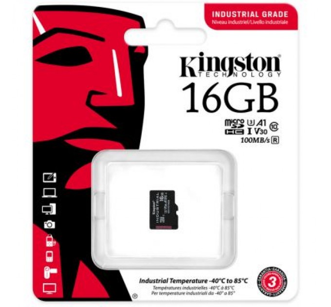 Kingston Карта пам'яті Kingston 16GB microSDHC class 10 UHS-I V30 A1 (SDCIT2/16GBSP)