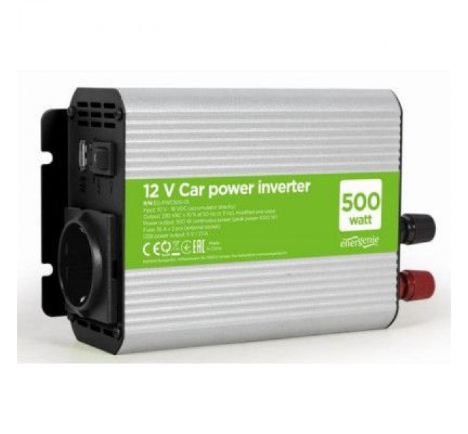 EnerGenie Автомобільний інвертор EnerGenie 12V/220V 500 Вт (EG-PWC500-01)