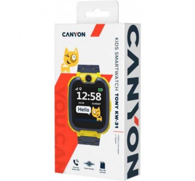 Canyon Смарт-годинник Canyon CNE-KW31YB Kids smartwatch Tony, Yellow-Grey (CNE-KW31YB)