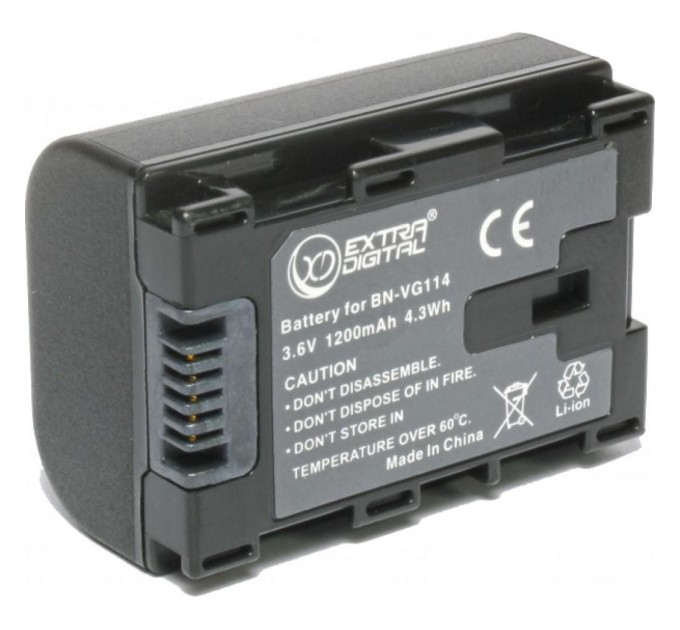 Extradigital Акумулятор до фото/відео Extradigital JVC BN-VG114 (chip) (BDJ1310)