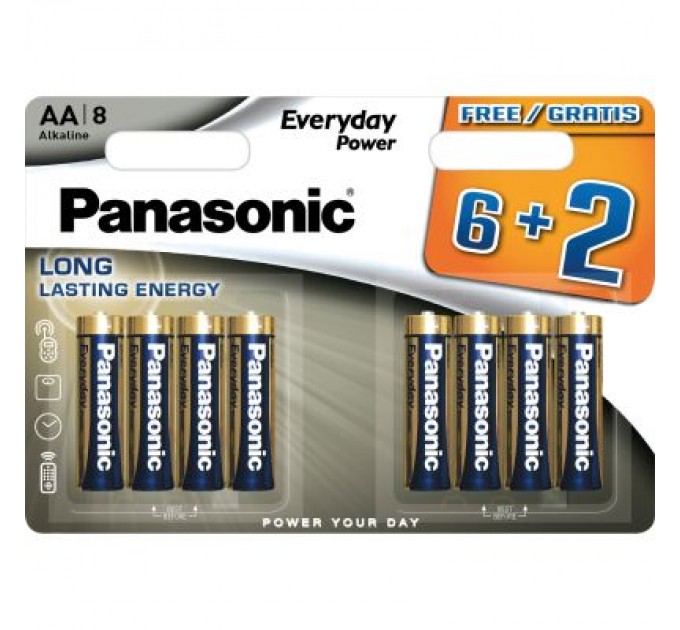 Panasonic Батарейка Panasonic AA EVERYDAY POWER * 8 (LR6REE/8B2F)