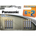 Panasonic Батарейка Panasonic AAA LR03 Everyday Power * 8(6+2) (LR03REE/8B2F)