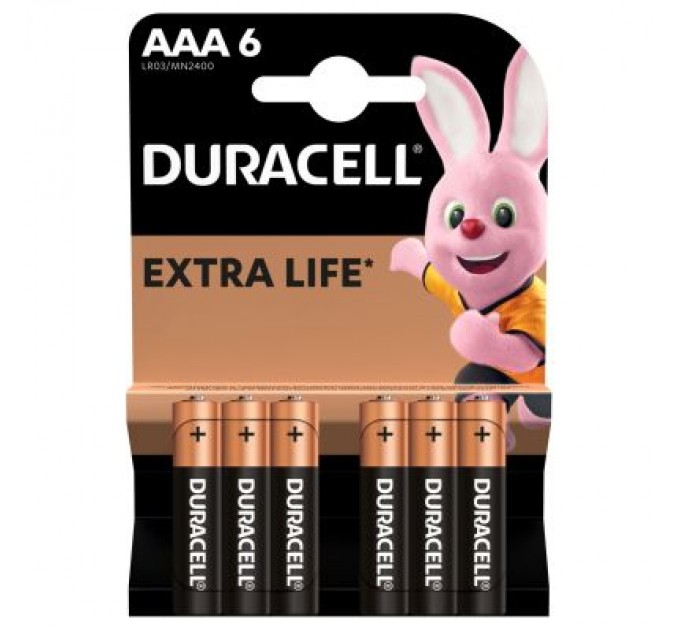 Duracell Батарейка Duracell AAA лужні 6 шт. в упаковці (5000394107472 / 81483511)