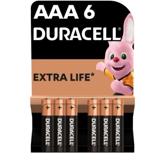 Duracell Батарейка Duracell AAA лужні 6 шт. в упаковці (5000394107472 / 81483511)