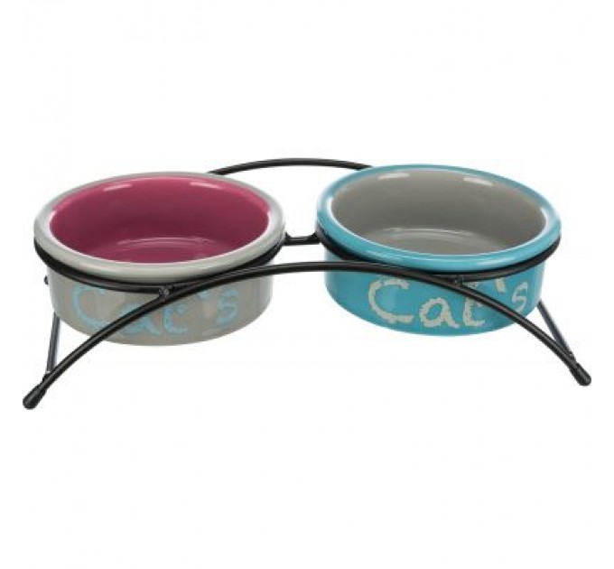 Trixie Посуд для котів Trixie Eat on Feet підставка з мисками 300 мл/12 см (яскраві) (4047974247914)