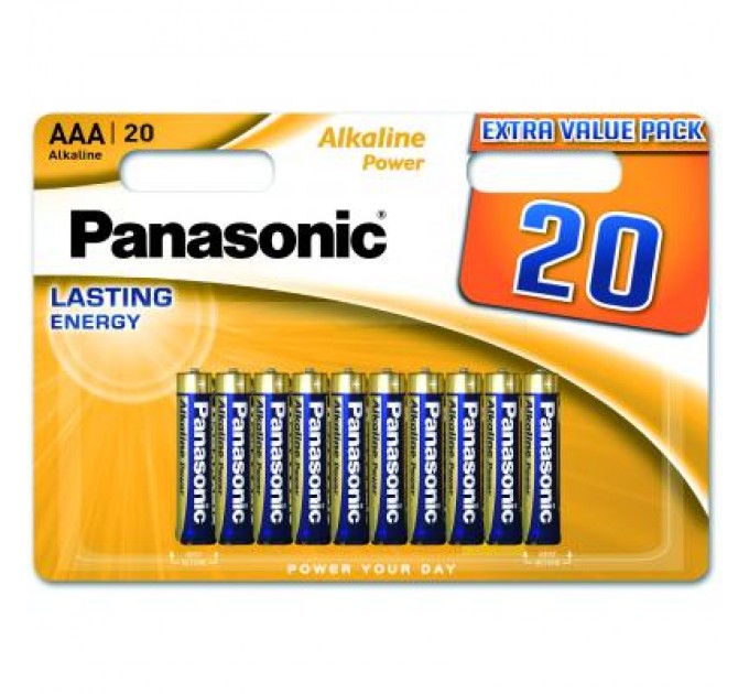 Panasonic Батарейка Panasonic AAA LR03 Alkaline Power * 20 (LR03REB/20BW)