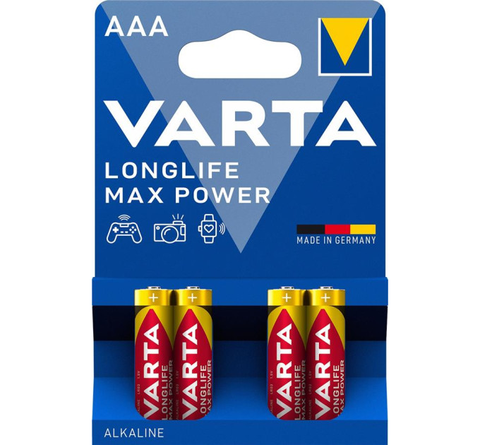 Varta Батарейка Varta AAA Longlife Max Power лужна * 4 (04703101404)