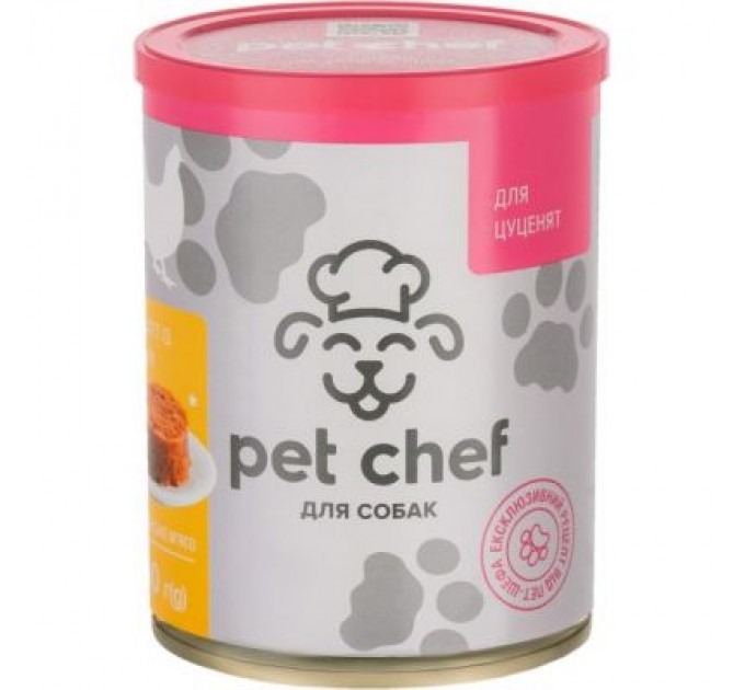 Pet Chef Консерви для собак Pet Chef паштет з куркою для цуценят 360 г (4820255190372)