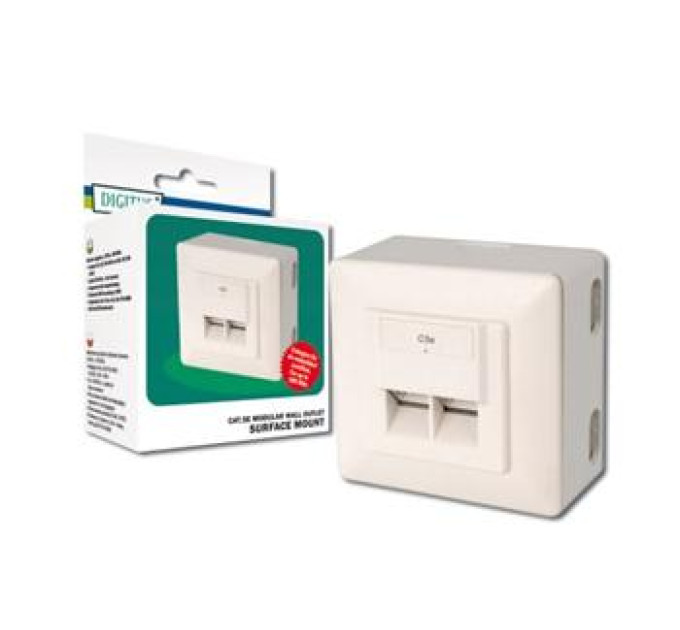 Assmann Комп'ютерна розетка Digitus 2xRJ45 FTP, для відкритої проводки (DN-9002-N)