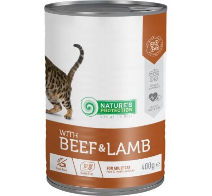 Консерви для котів Nature's Protection Adult With Beef & Lamb 400 г (KIK45607)