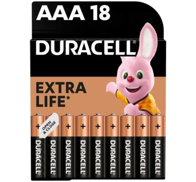 Duracell Батарейка Duracell AAA лужні 18 шт. в упаковці (5000394107557 / 81546741)