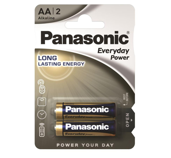 Panasonic Батарейка Panasonic AA LR06 Everyday Power * 2 (LR6REE/2BR)
