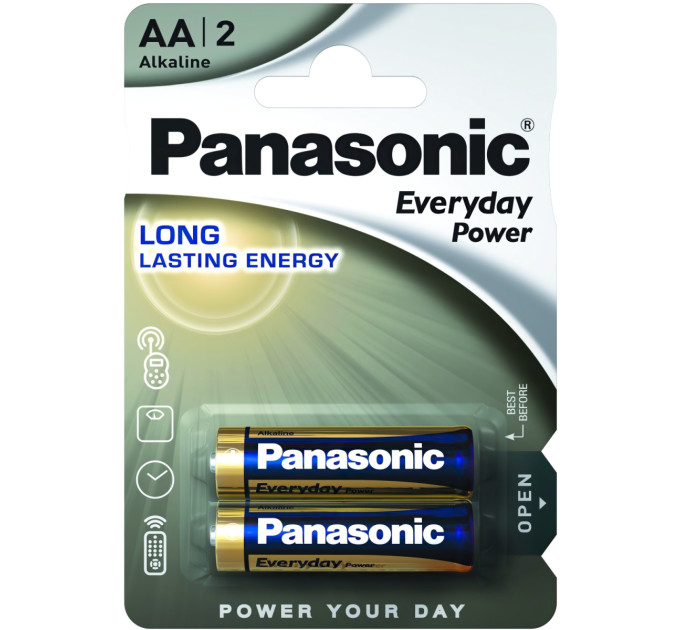 Panasonic Батарейка Panasonic AA LR06 Everyday Power * 2 (LR6REE/2BR)
